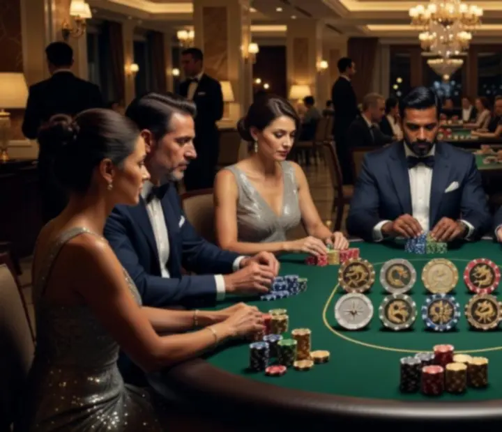 Stylový večer v casino restauraci Bohe Vixx u pokerového stolu se symbolickými žetony.