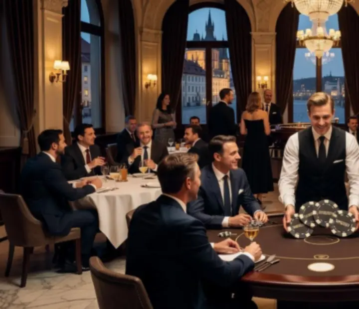 Firemní večer v luxusní restauraci s casino atmosférou