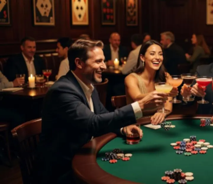 Hosté během pokerového večera v casino restauraci Bohe Vixx