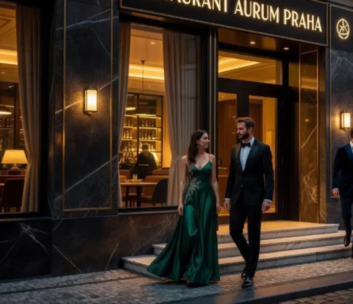 Cinematická fotografie Wonderstar s. r. o. casino restaurace v Praze s fine dining stolováním a stylovým casino stolem.