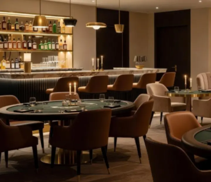 Elegantní interiér casino restaurace Bohe Vixx v Praze