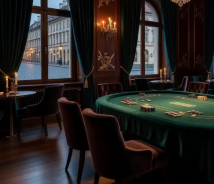 Stůl na poker v luxusní casino restauraci Bohe Vixx v Praze