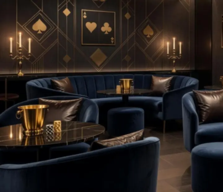 Luxusní interiér VIP salonku v casino restauraci Bohe Vixx